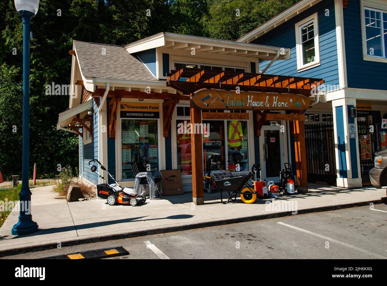 Driftwood Mall, North Pender Island, British Columbia, Canada Stock