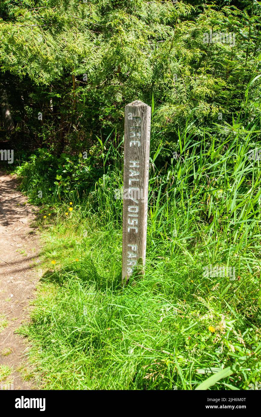 Firehall Disc Park, North Pender Island, British Columbia, Canada Stock Photo