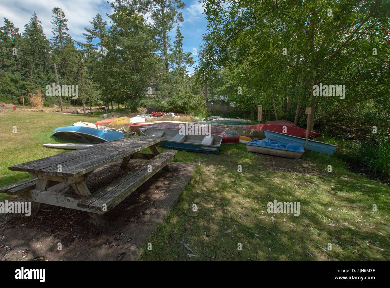 Boats at Magic Lake, North Pender Island, British Columbia, Canada