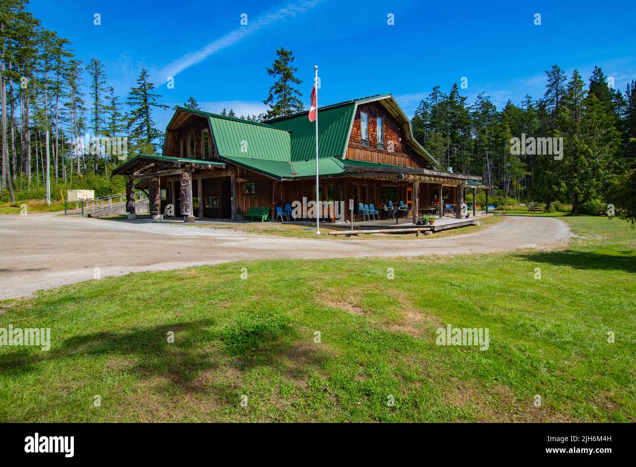 Pender Island Community Hall on North Pender Island, British Columbia, Canada Stock Photo