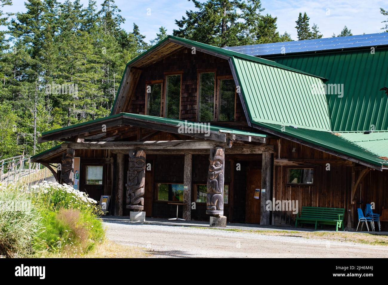 Pender Island Community Hall on North Pender Island, British Columbia, Canada Stock Photo