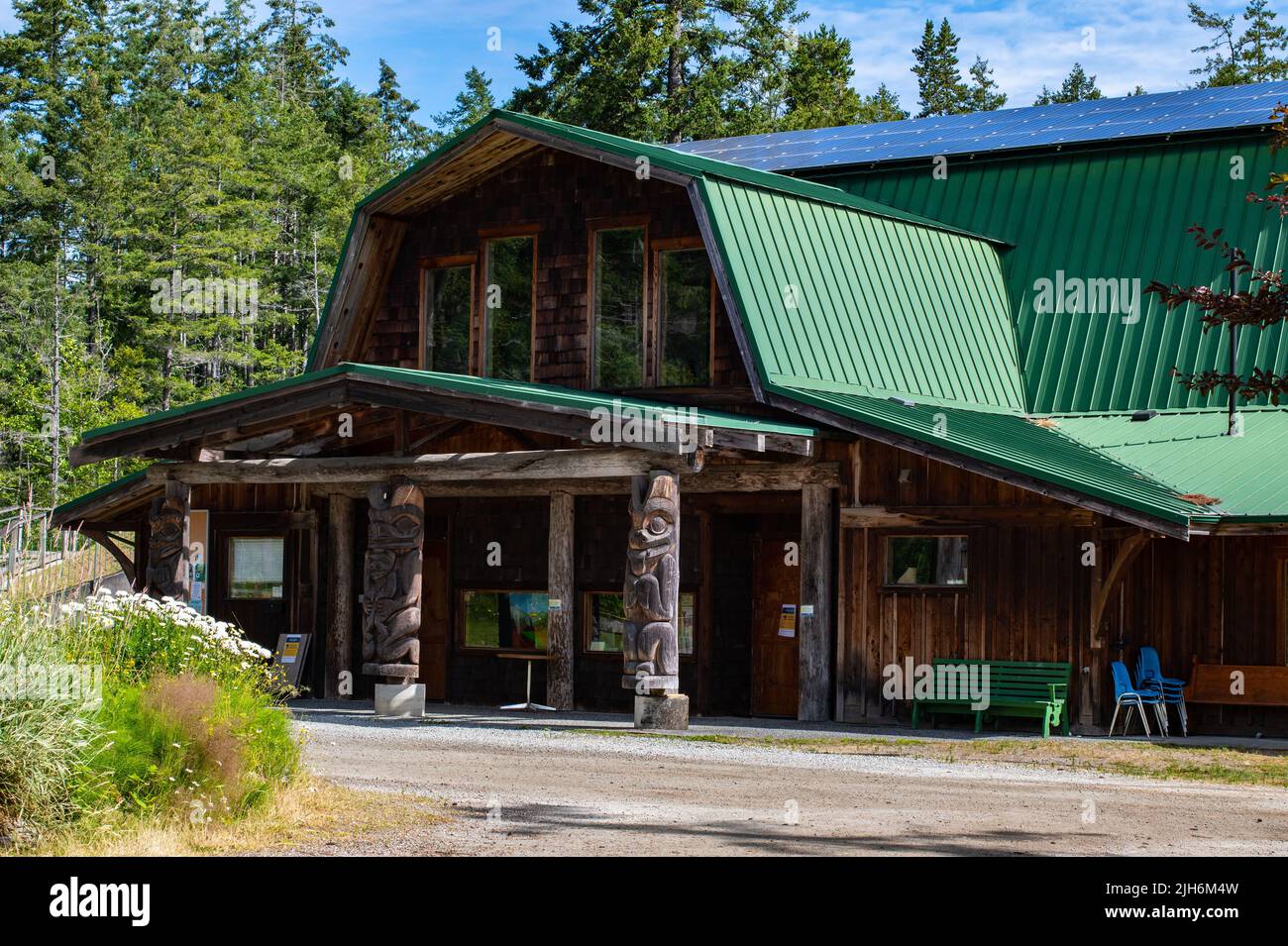 Pender Island Community Hall on North Pender Island, British Columbia, Canada Stock Photo