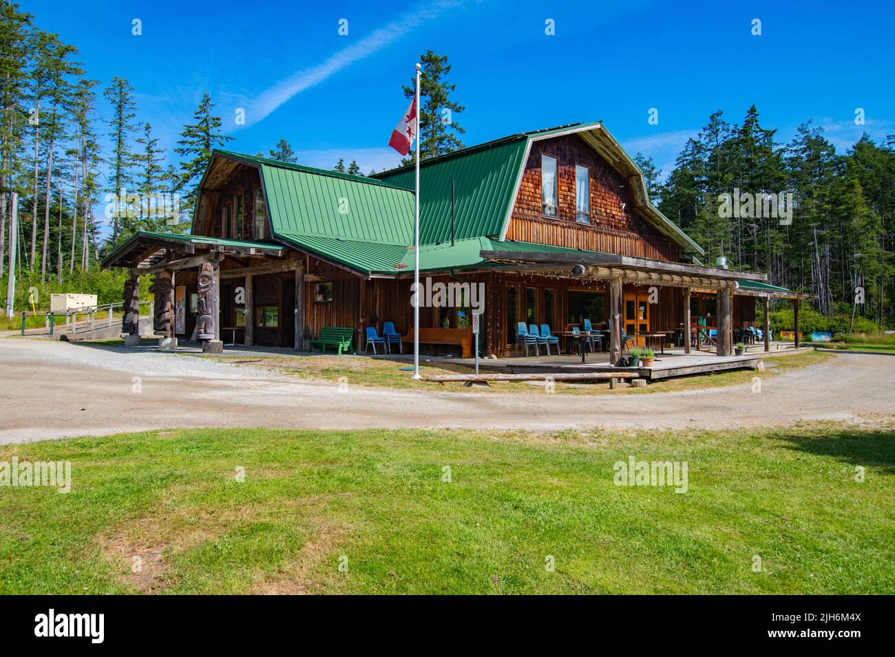 Pender Island Community Hall on North Pender Island, British Columbia, Canada Stock Photo