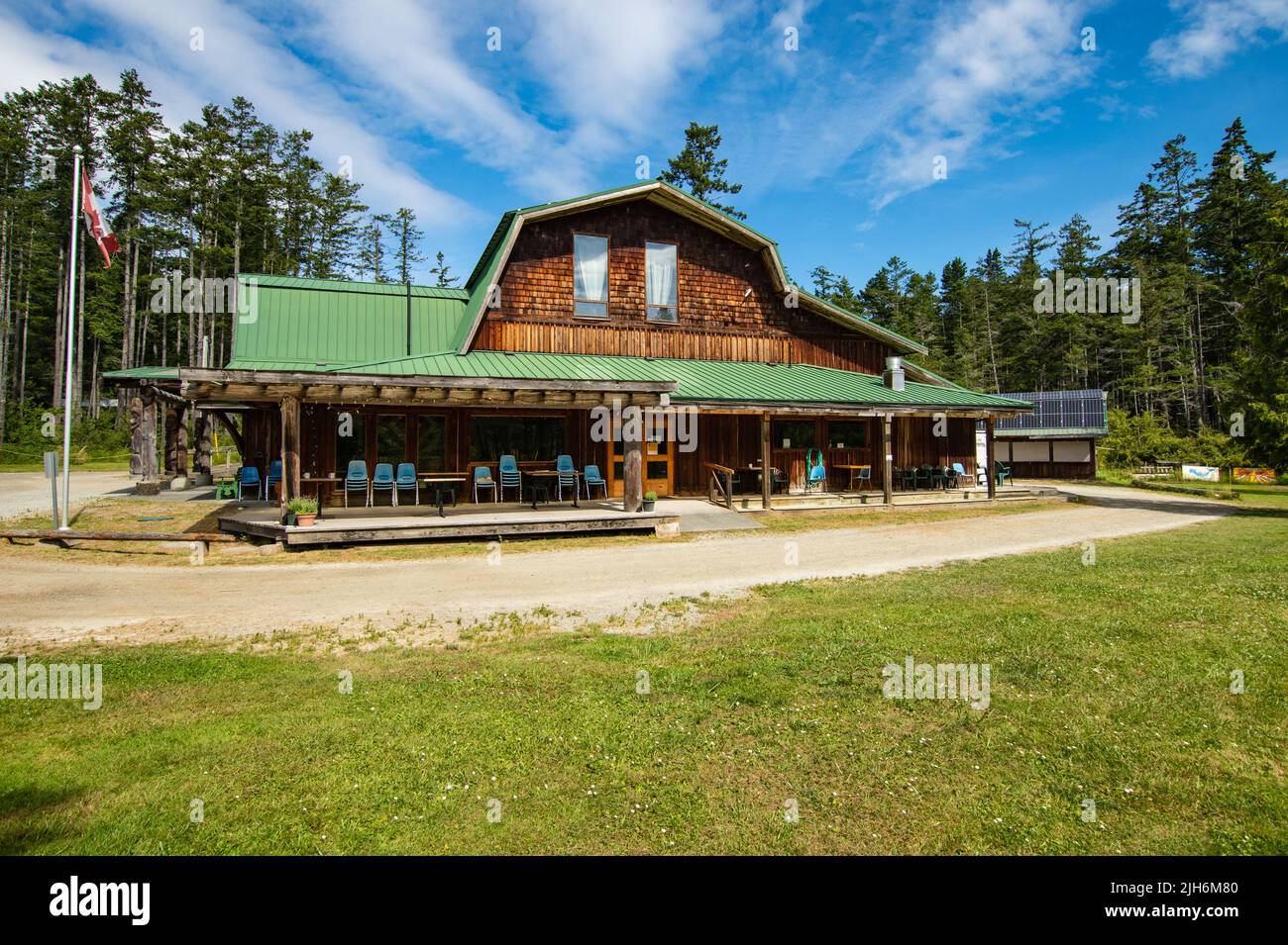 Pender Island Community Hall on North Pender Island, British Columbia, Canada Stock Photo