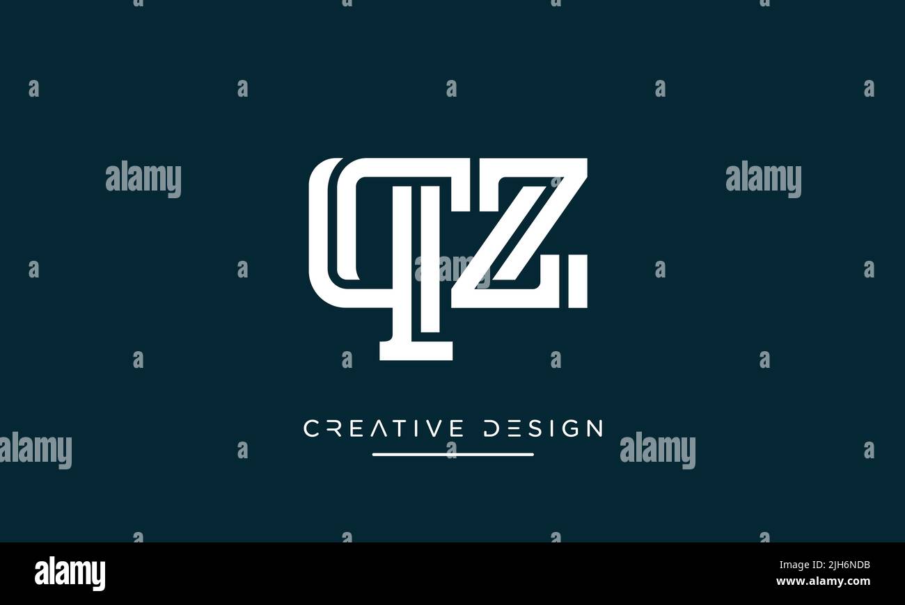 QZ or ZQ Alphabet Letters Icon Logo Monogram Vector Stock Vector