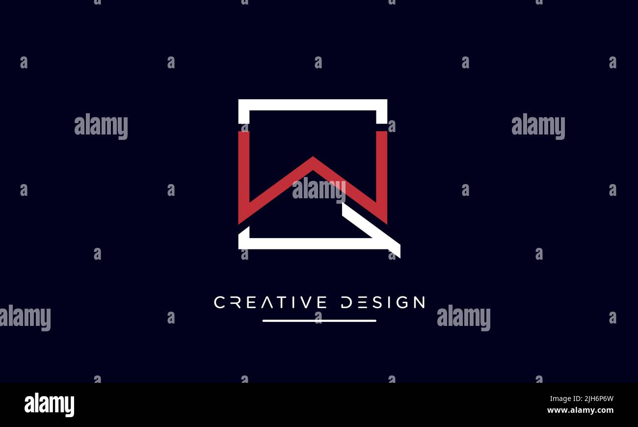 QW or WQ Abstract Icon Logo Design Vector Stock Vector