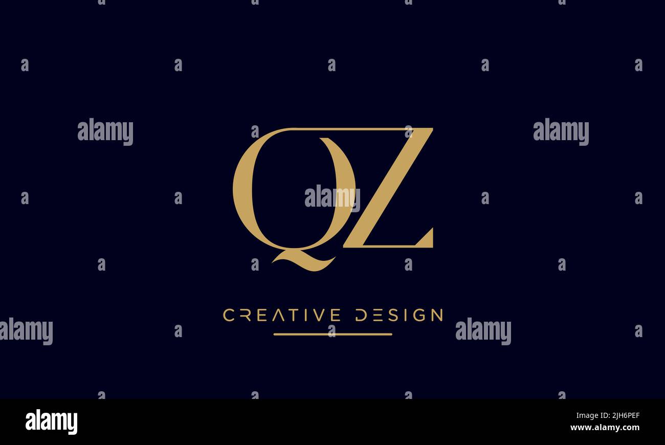 QZ or ZQ Alphabet Letters Icon Logo Monogram Vector Stock Vector