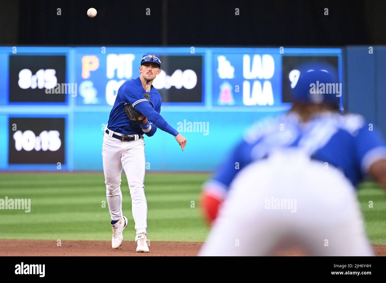 Kansas City, United States. 11th Aug, 2023. AUG 11, 2023: Kansas City Royals  shortstop Bobby Witt Jr. (7) drives a pitch at Kauffman Stadium Kansas  City, Missouri. Jon Robichaud/CSM/Sipa USA. (Credit Image: ©