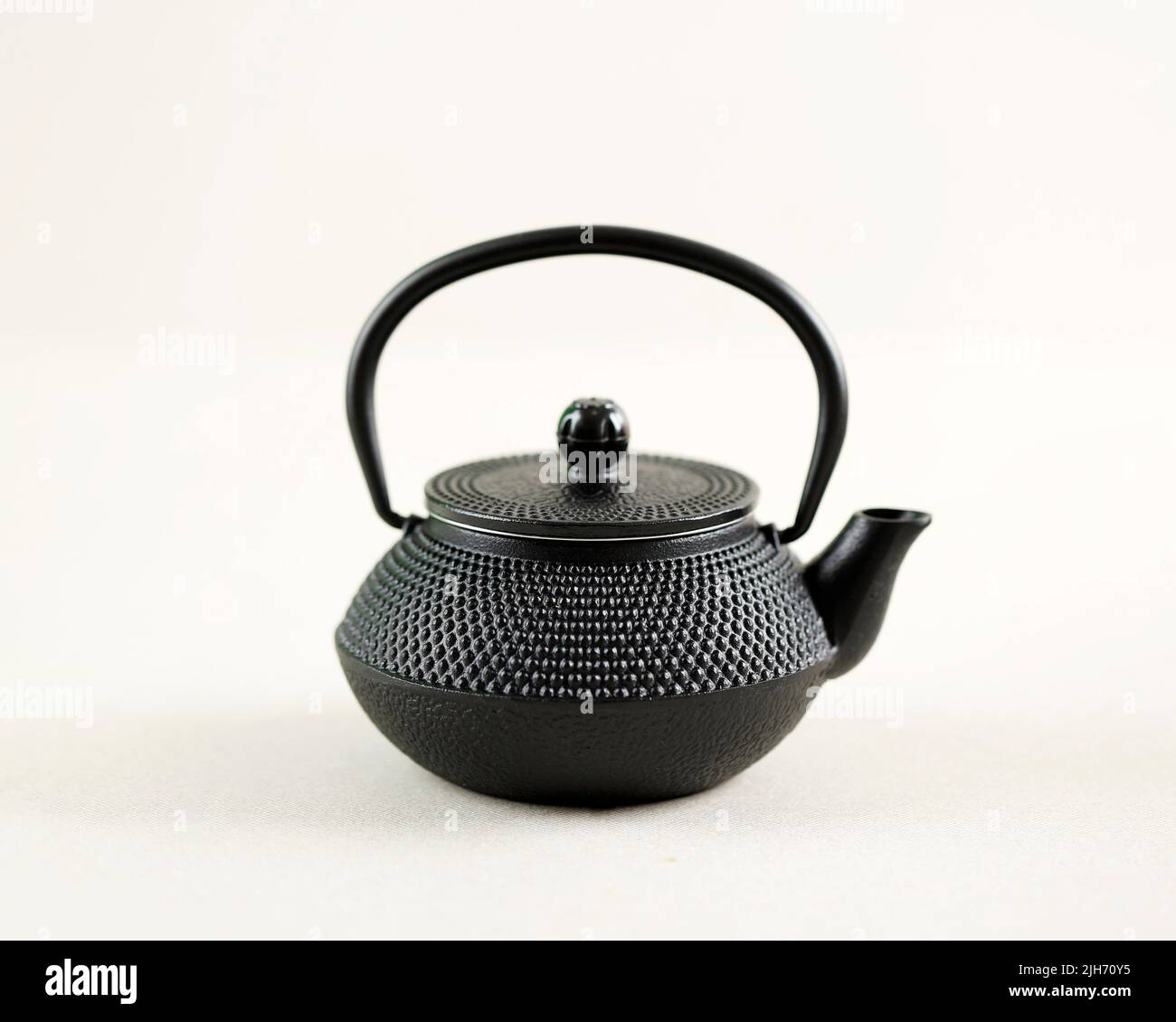 Japanese Cast Iron Teapot for Japan Tea Ceremony. Isolated on White