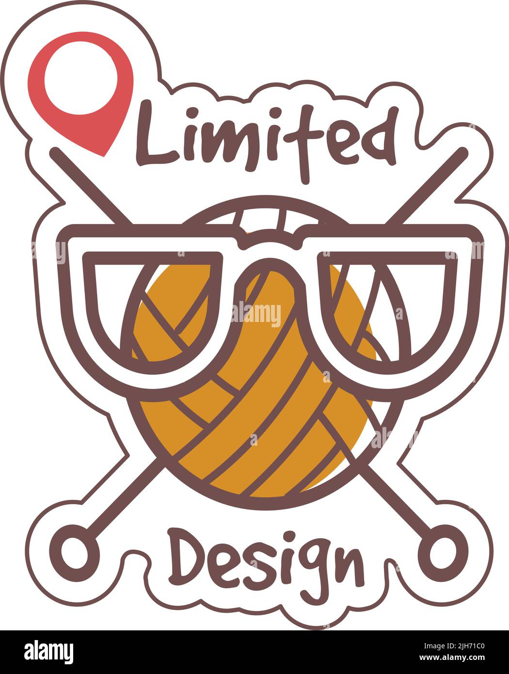 Limited design, unique clothes tailoring knitting Stock Vector