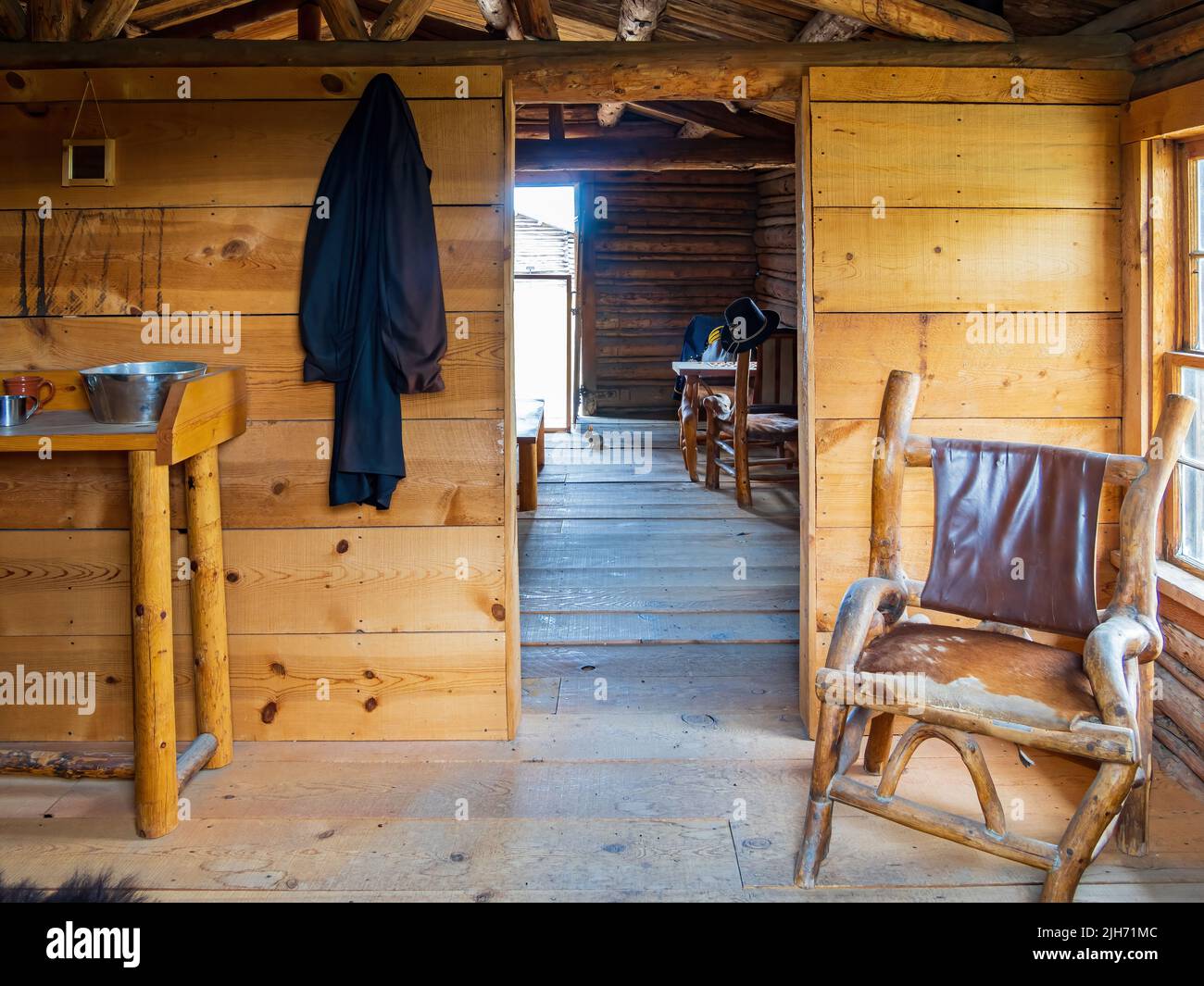 Interior view of the Fort Caspar Museum at Wyoming Stock Photo