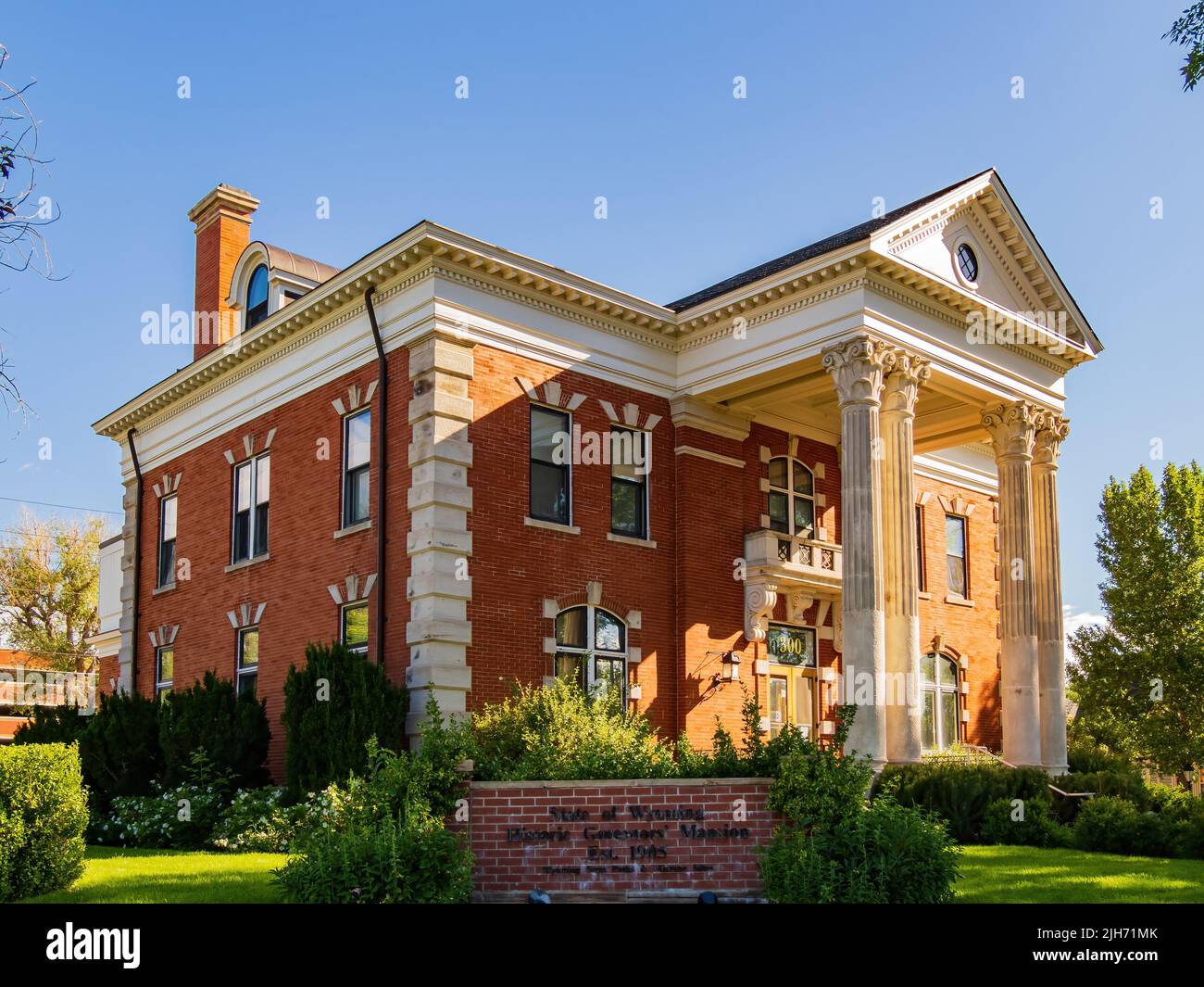 Exterior view of the Historic Governors' Mansion of downtown Cheyenne ...