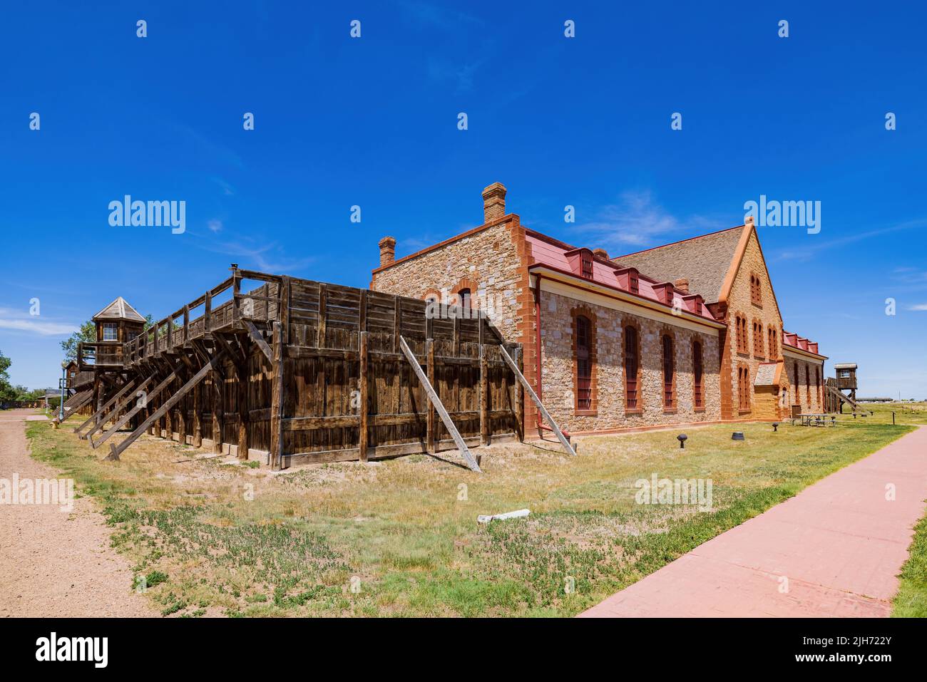 Wyoming, JUL 9 2022 Sunny exterior view of the Wyoming Territorial