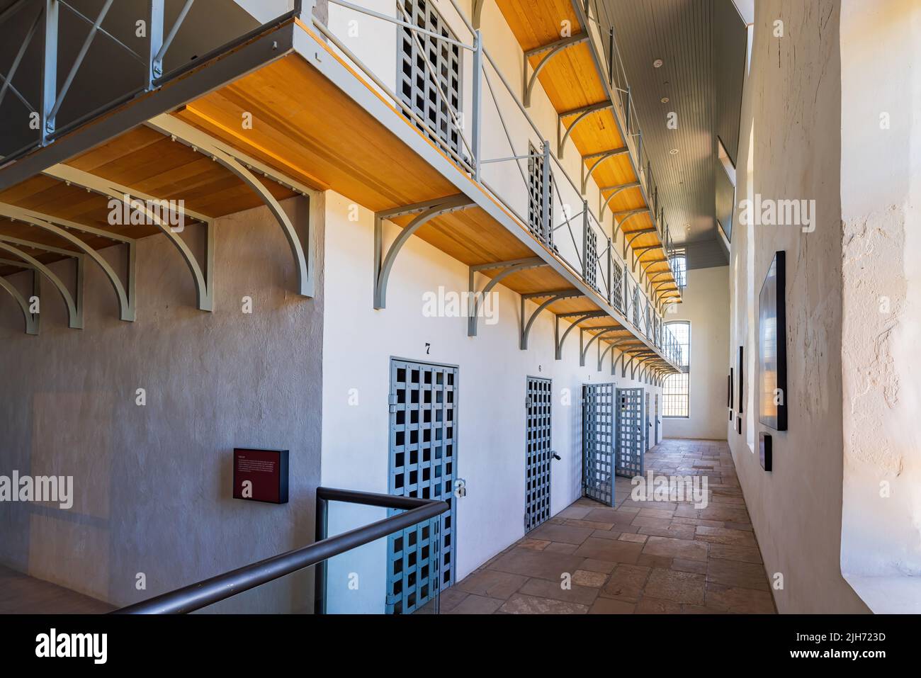 Wyoming, JUL 9 2022 Interior view of the Wyoming Territorial Prison
