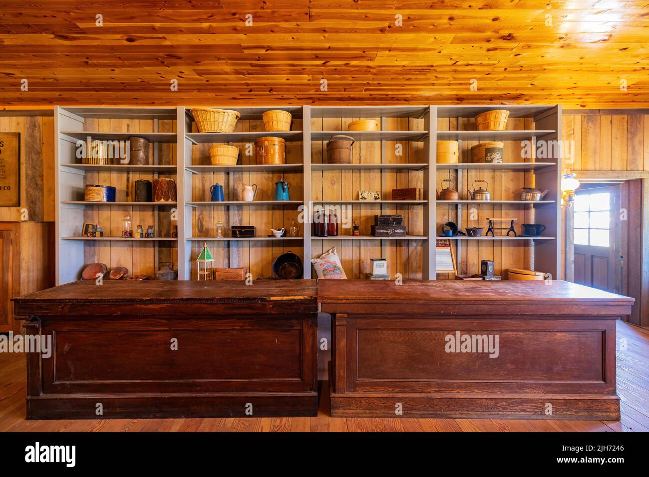Wyoming, JUL 9 2022 Interior view of the Wyoming Territorial Prison
