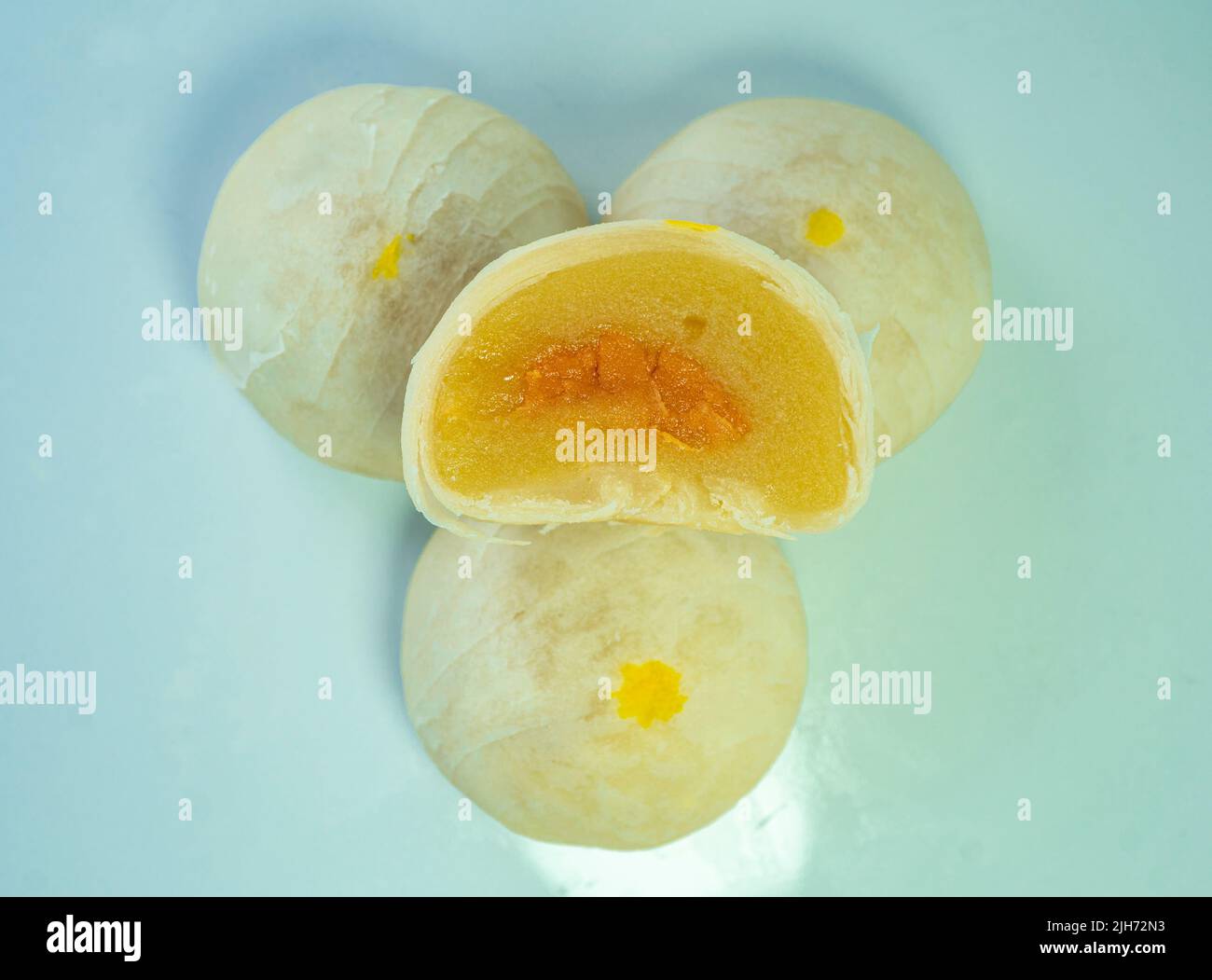Traditional Chinese pastry, mooncake with salted egg yolk Stock Photo ...
