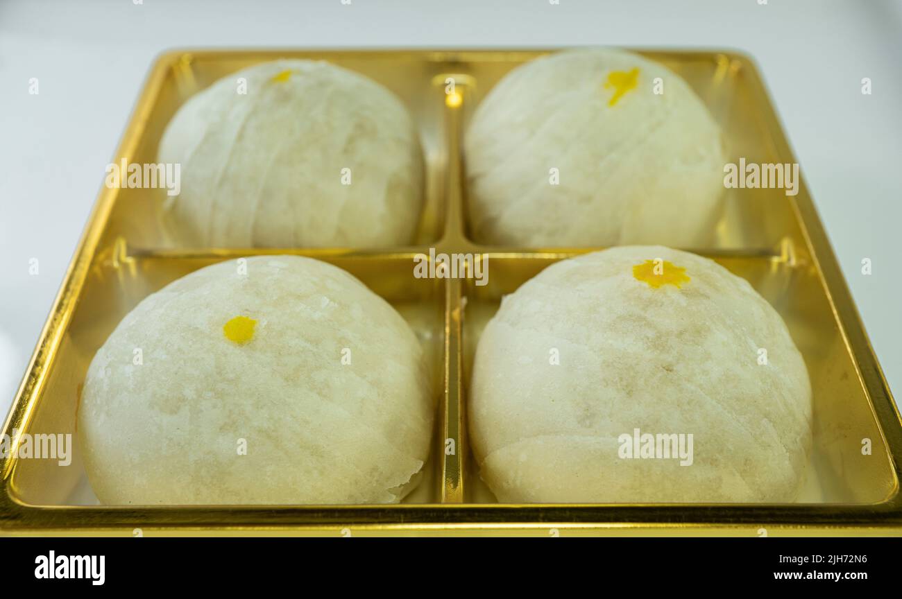 Traditional Chinese pastry, mooncake with salted egg yolk Stock Photo ...