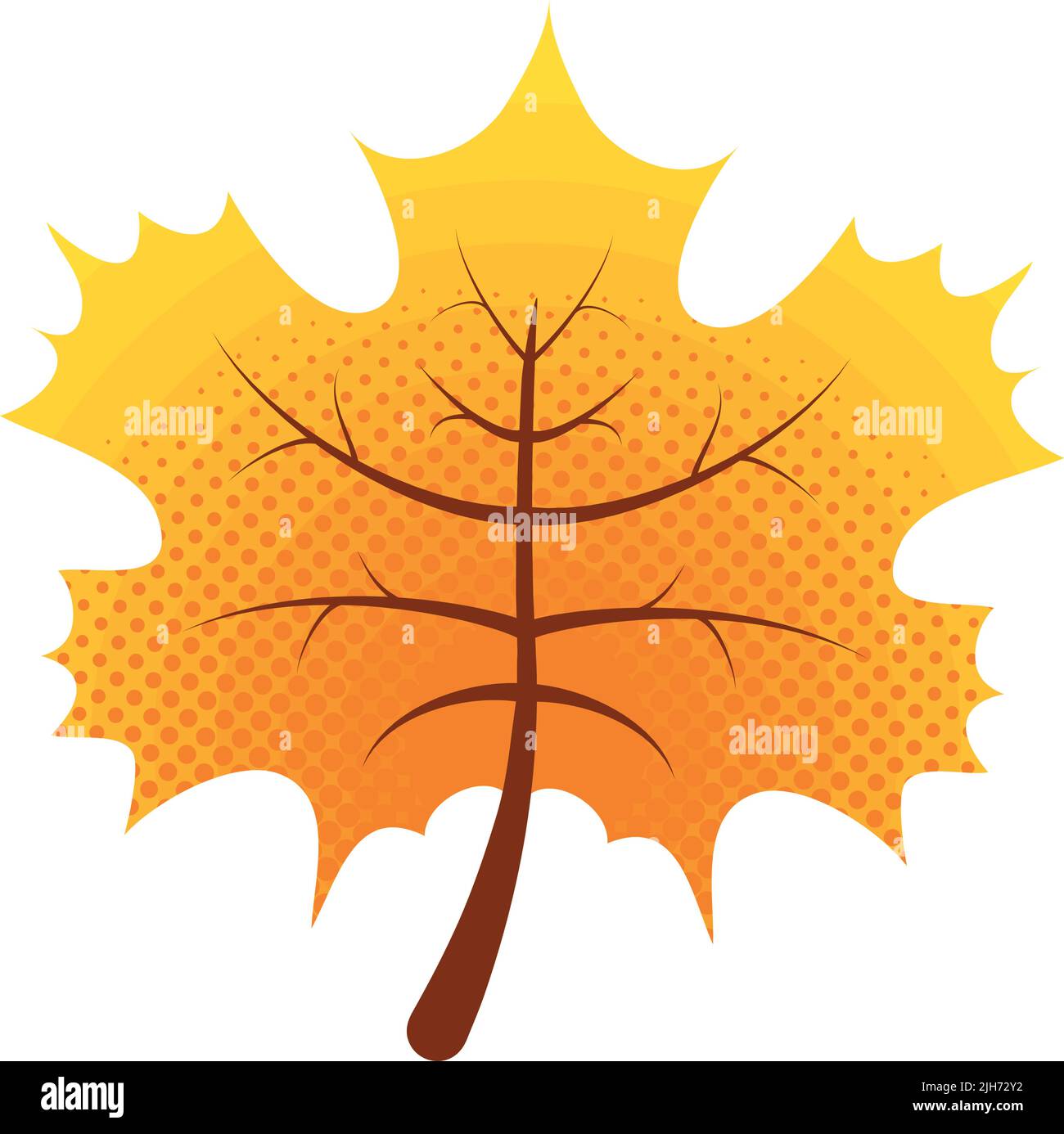 yellow autumn maple leave nature icon Stock Vector Image & Art - Alamy