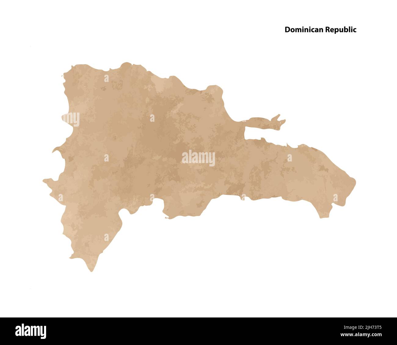 Old vintage paper textured map of Dominican Republic Country - Vector ...