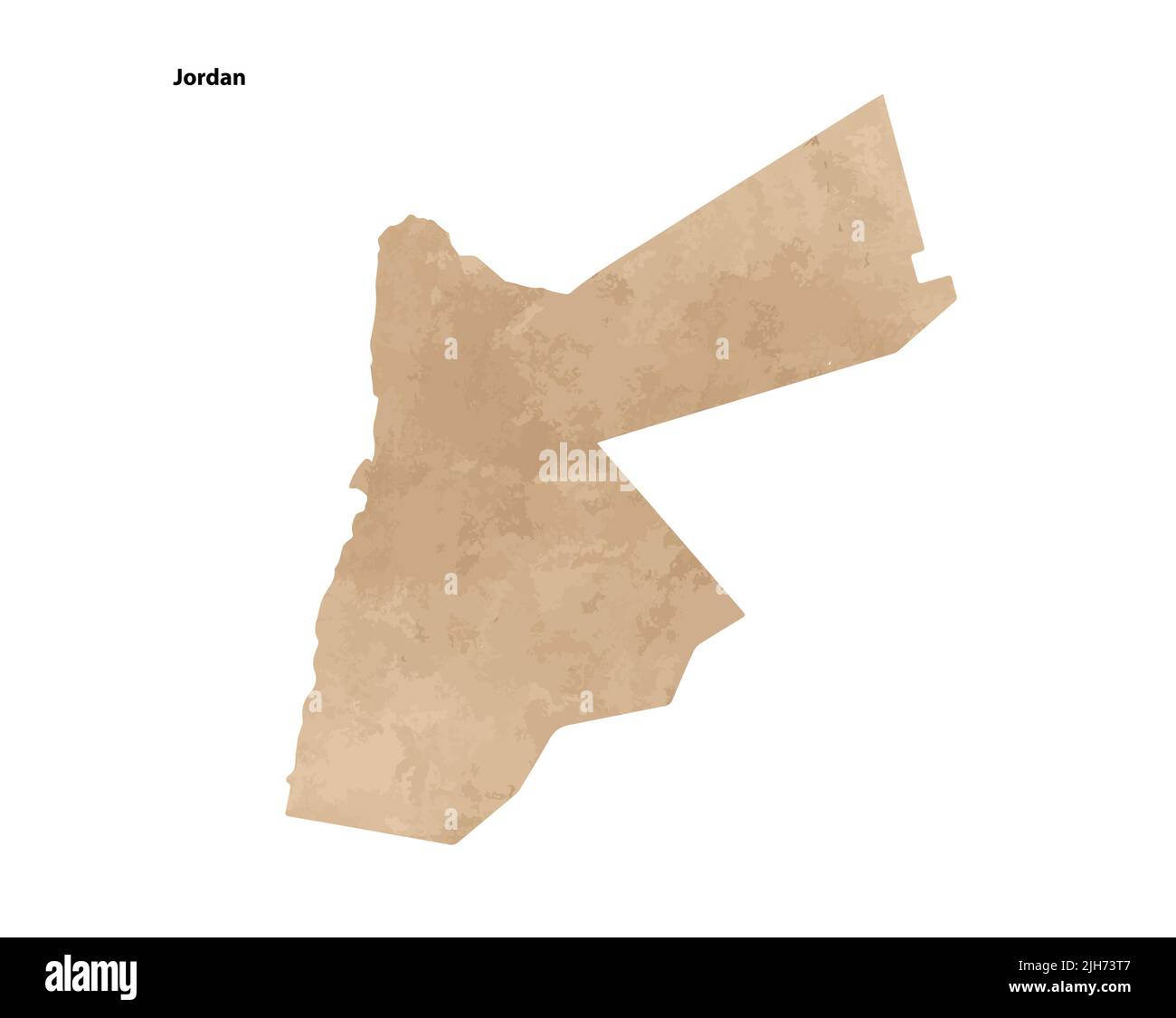 Old vintage paper textured map of Jordan Country - Vector illustration Stock Vector