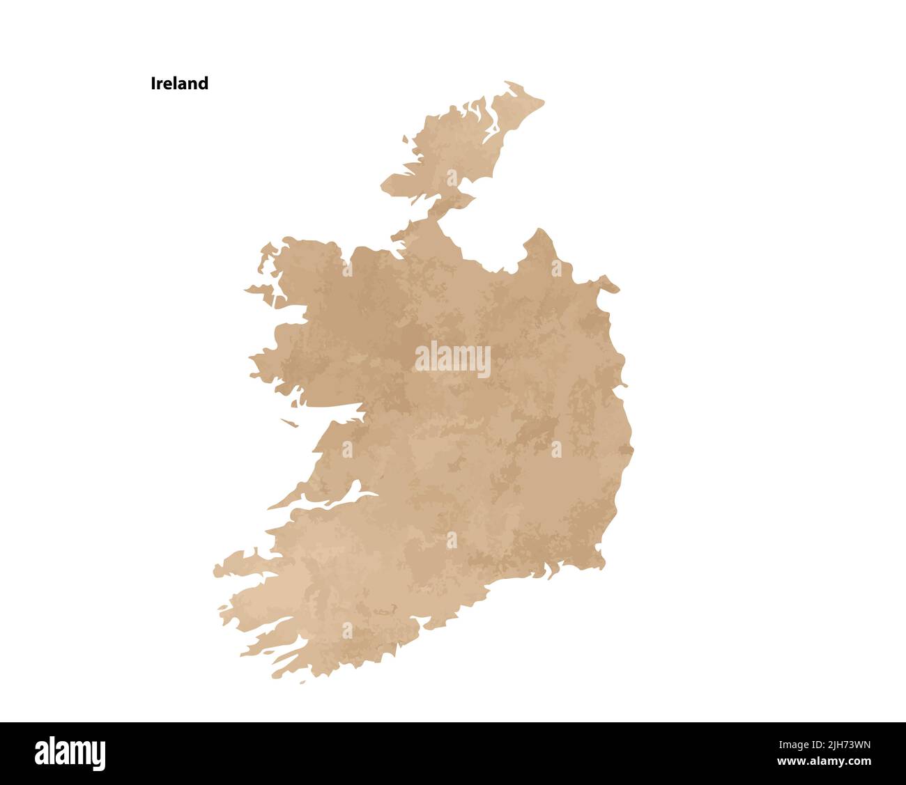Old vintage paper textured map of Ireland Country - Vector illustration Stock Vector