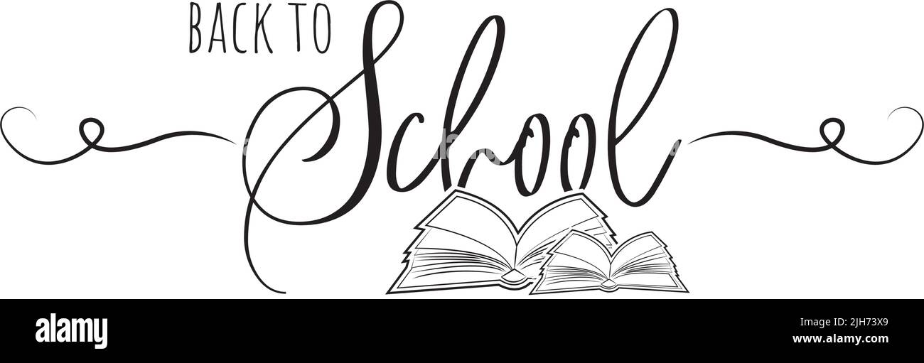 Back to school, vector. Open book illustration isolated on white background, illustration. Banner art design Stock Vector