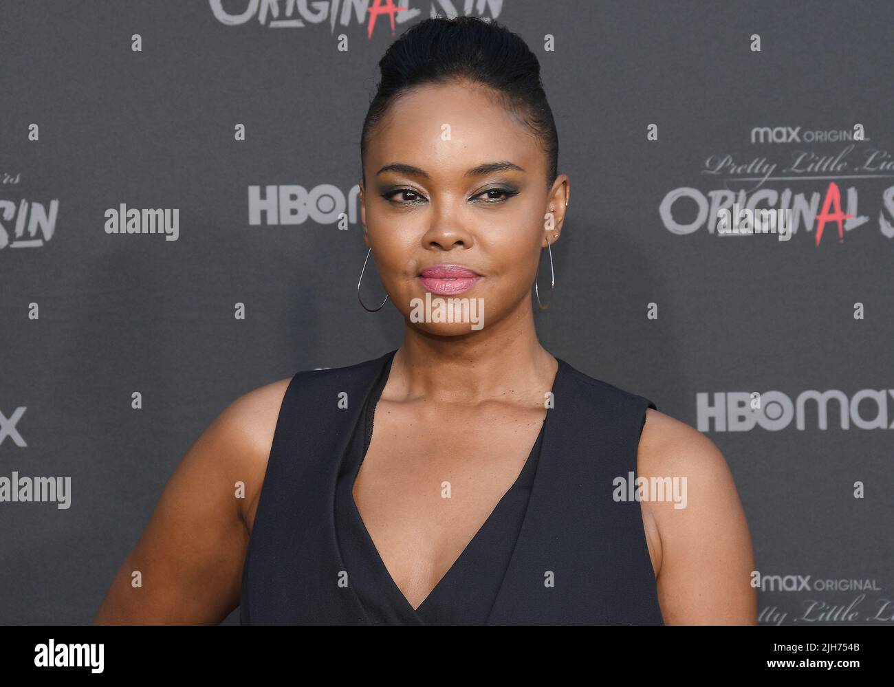 Los Angeles, USA. 15th July, 2022. Sharon Leal arrives at the exclusive screening of HBOMax's PRETTY LITTLE LIARS: ORIGINAL SIN held at the Warner Bros Studios on Friday, ?July 15, 2022. (Photo By Sthanlee B. Mirador/Sipa USA) Credit: Sipa USA/Alamy Live News Stock Photo