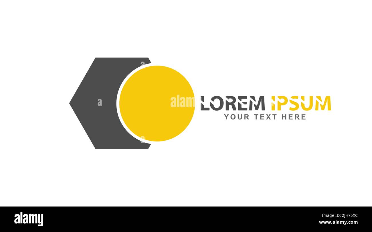 hexagon with a circle. Template of a logo, sticker, label or brand for ...
