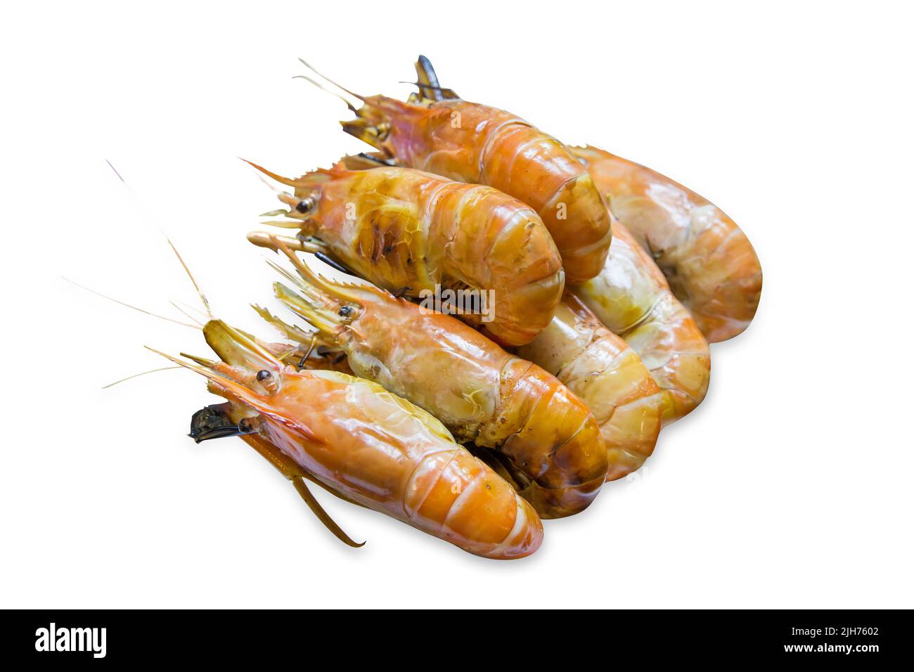 Die cut of Prawns, Grilled river shrimp or Thai shrimp on white