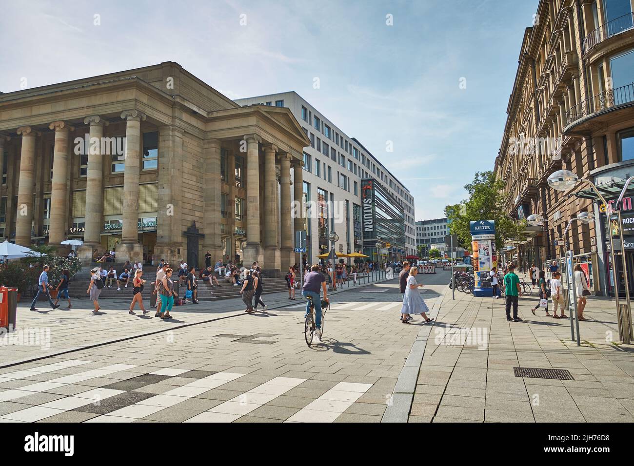 Germany Stuttgart People walking at Konigstrasse the King street which is  Stuttgart main shopping and pedestrians street Stock Photo - Alamy