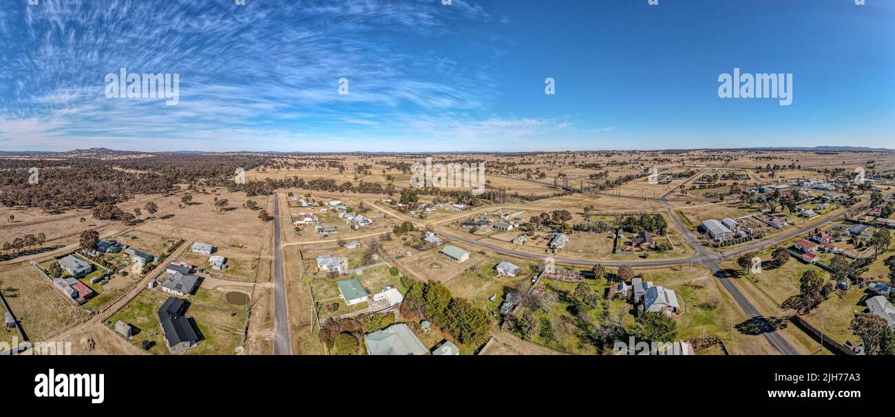 Aerial View at Deepwater, NSW, 2371, Australia, view of the town