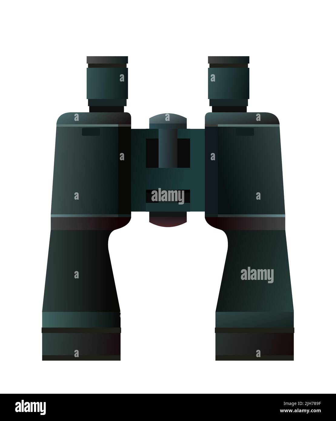 Binoculars are tourist. Optics device. Object isolated on white