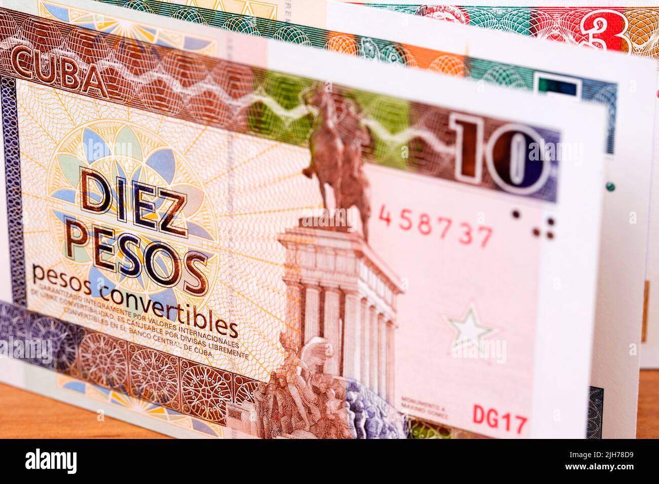 Cuban Convertibles Pesos a business background Stock Photo