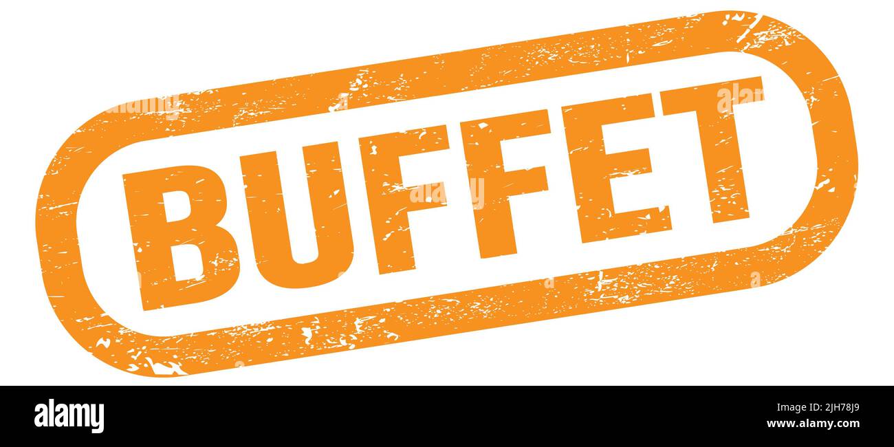 BUFFET, text written on orange rectangle stamp sign Stock Photo Alamy