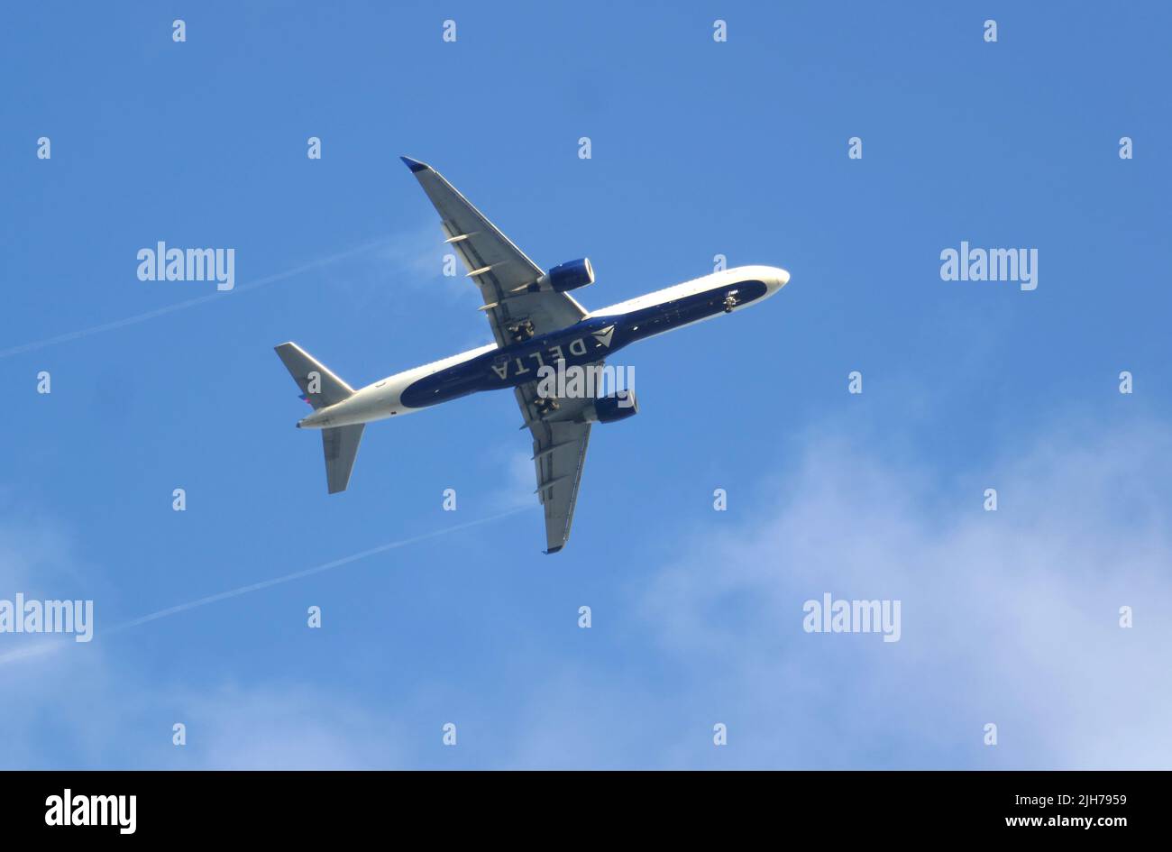 Inglewood, California, USA 13th July 2022 Delta Airplane flying over