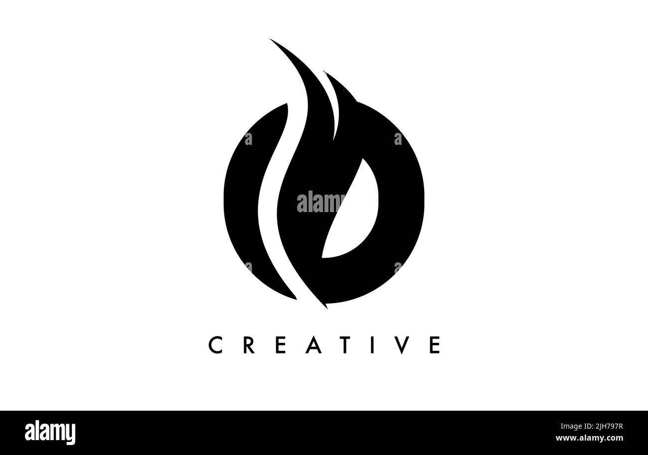 Letter O Logo Icon Design with Swoosh and Creative Cut Curved Shape ...
