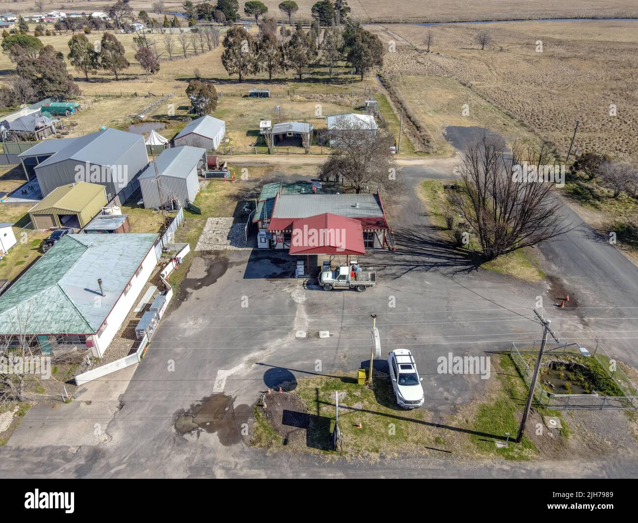 Aerial View at Deepwater, NSW, 2371, Australia, view of the town