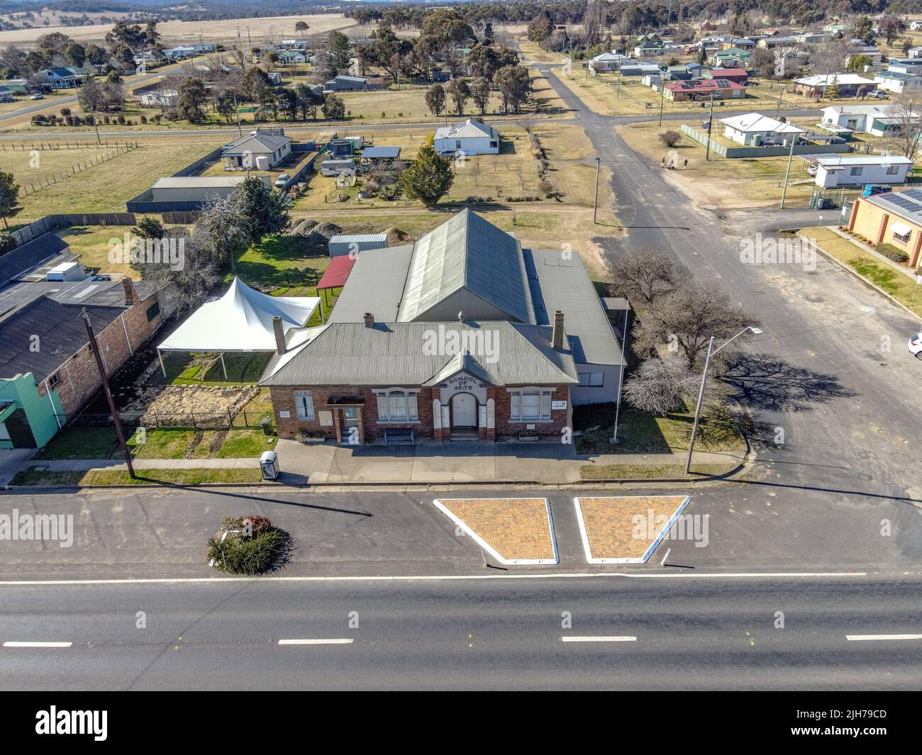 Aerial View at Deepwater, NSW, 2371, Australia, view of the town