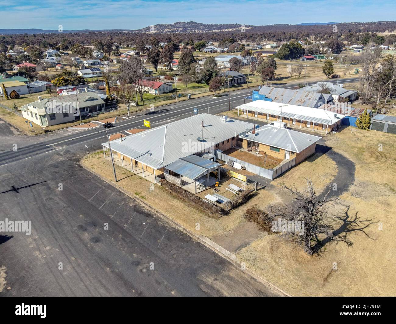 Aerial View at Deepwater, NSW, 2371, Australia, view of the town