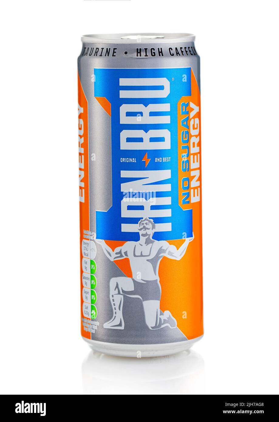 LONDON,UK JUNE 21, 2022 Irn Bru energy drink with taurine and