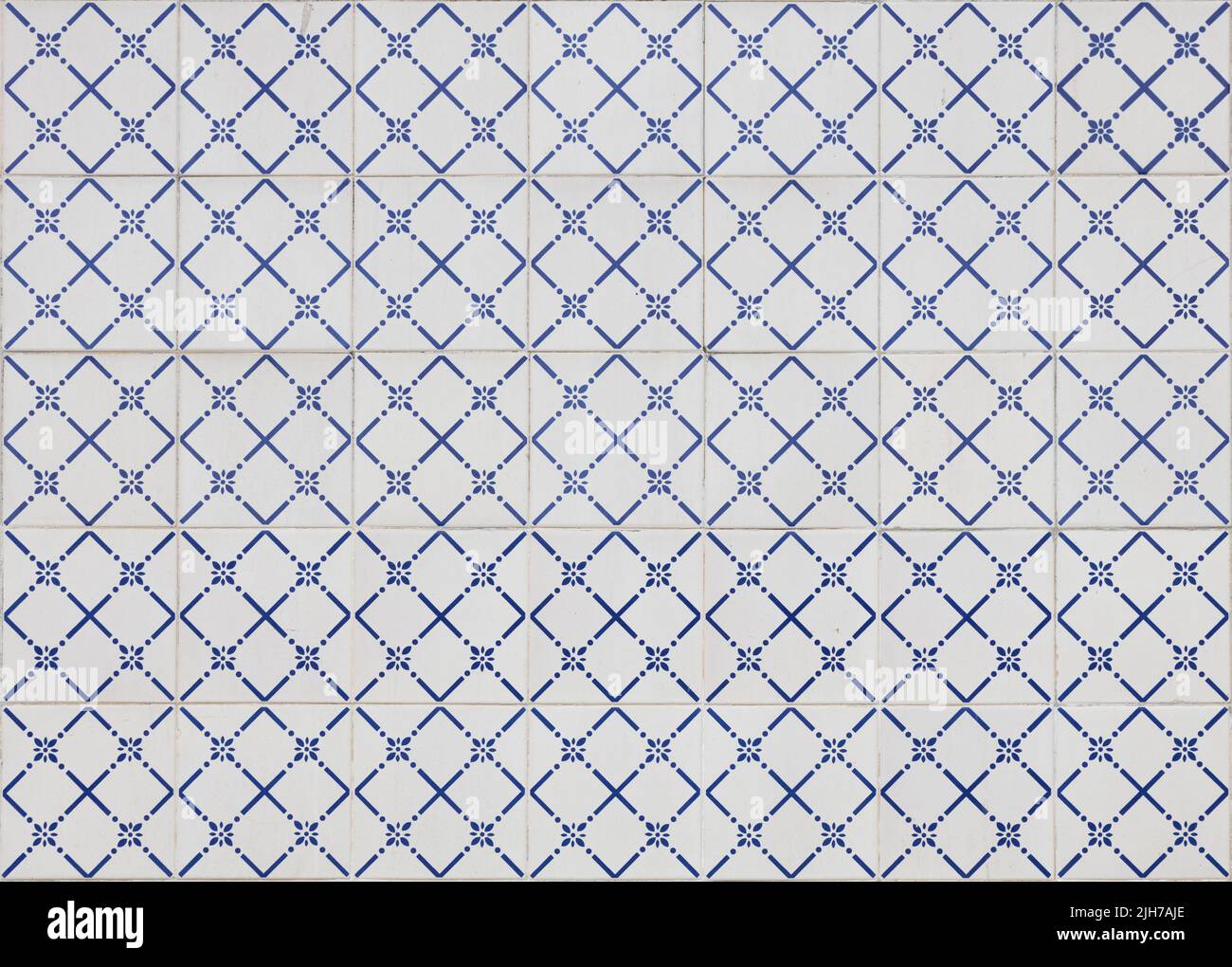 Old Portuguese tiles as background. Seamlessly tilable. Stock Photo