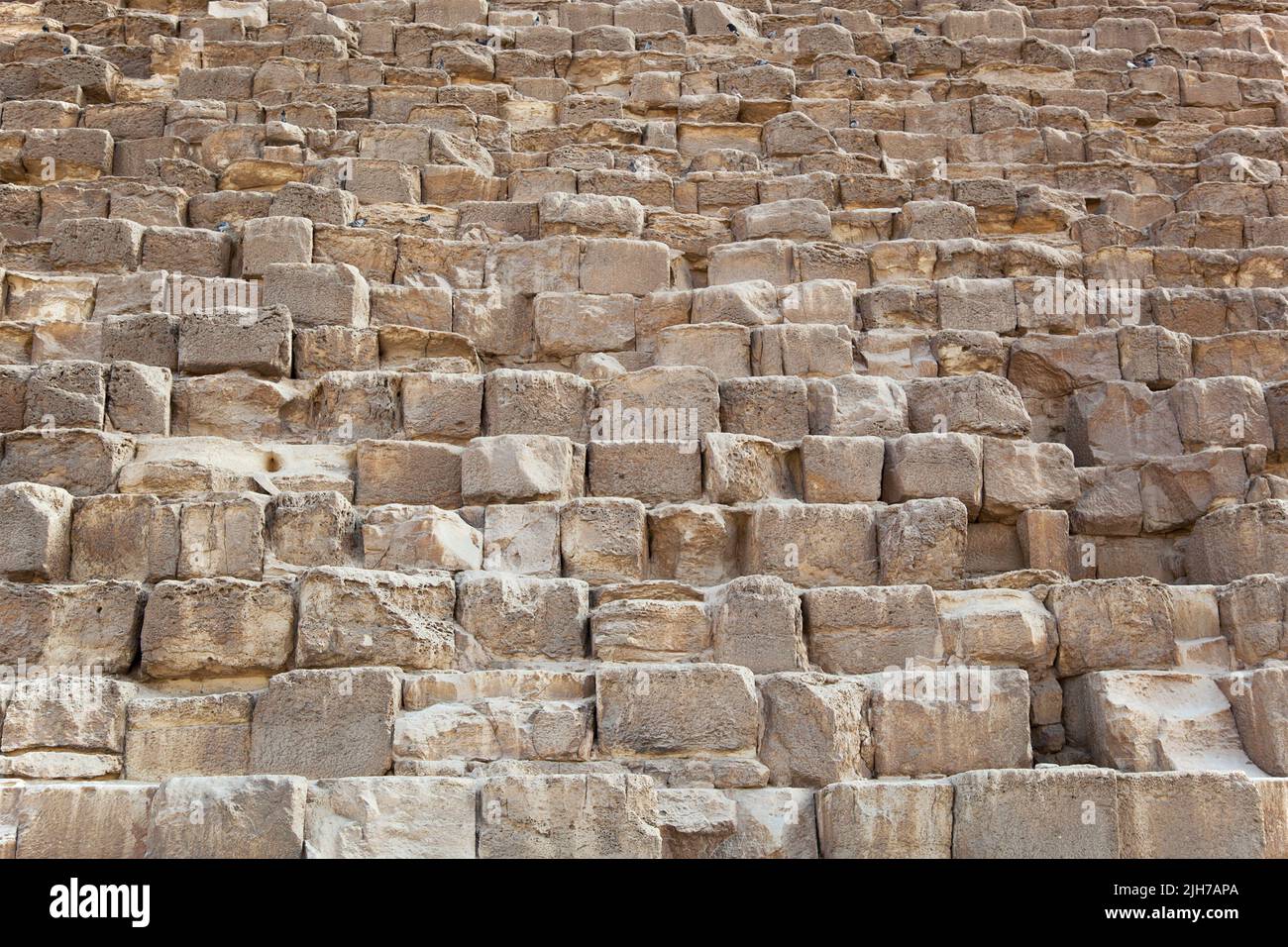 Detail of the stonework of one of the Pyramids of Giza, Egypt. Stock Photo