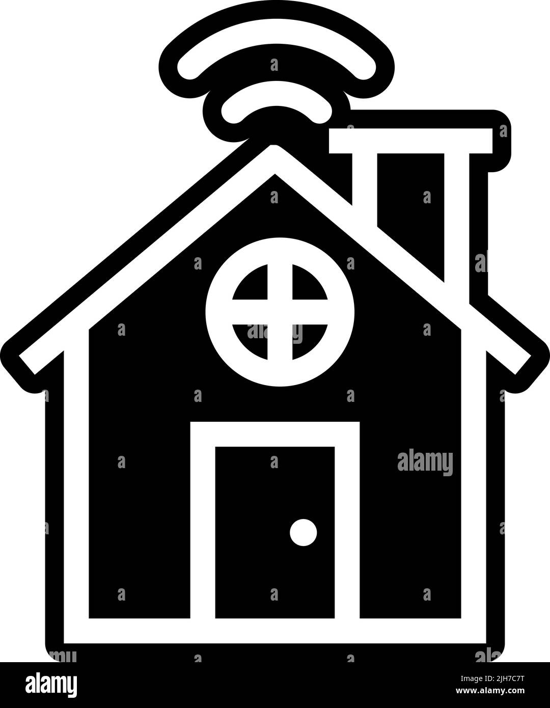 Artificial intelligence smarthouse icon Stock Vector