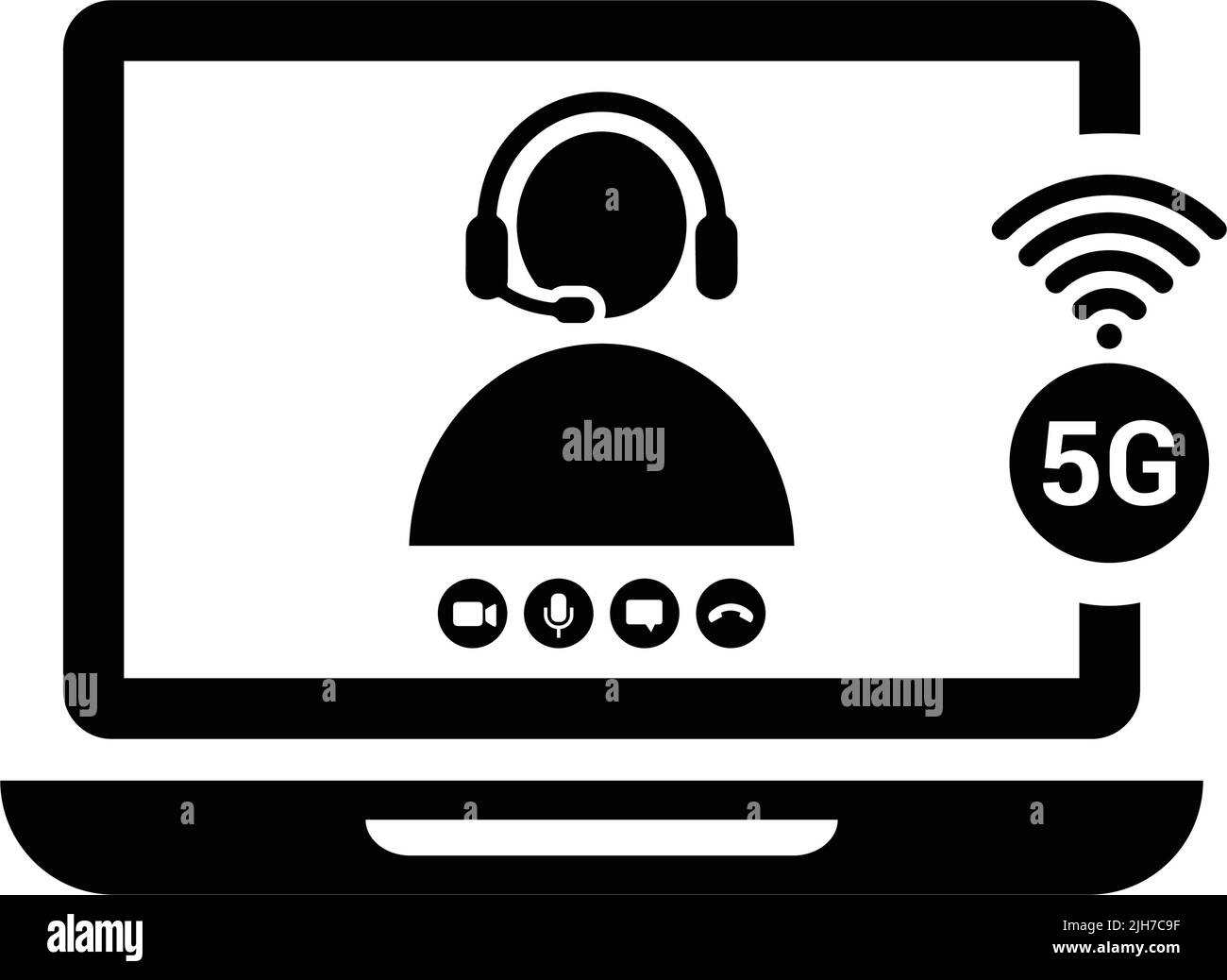 5g connectivity, video calling icon - Use for commercial purposes ...
