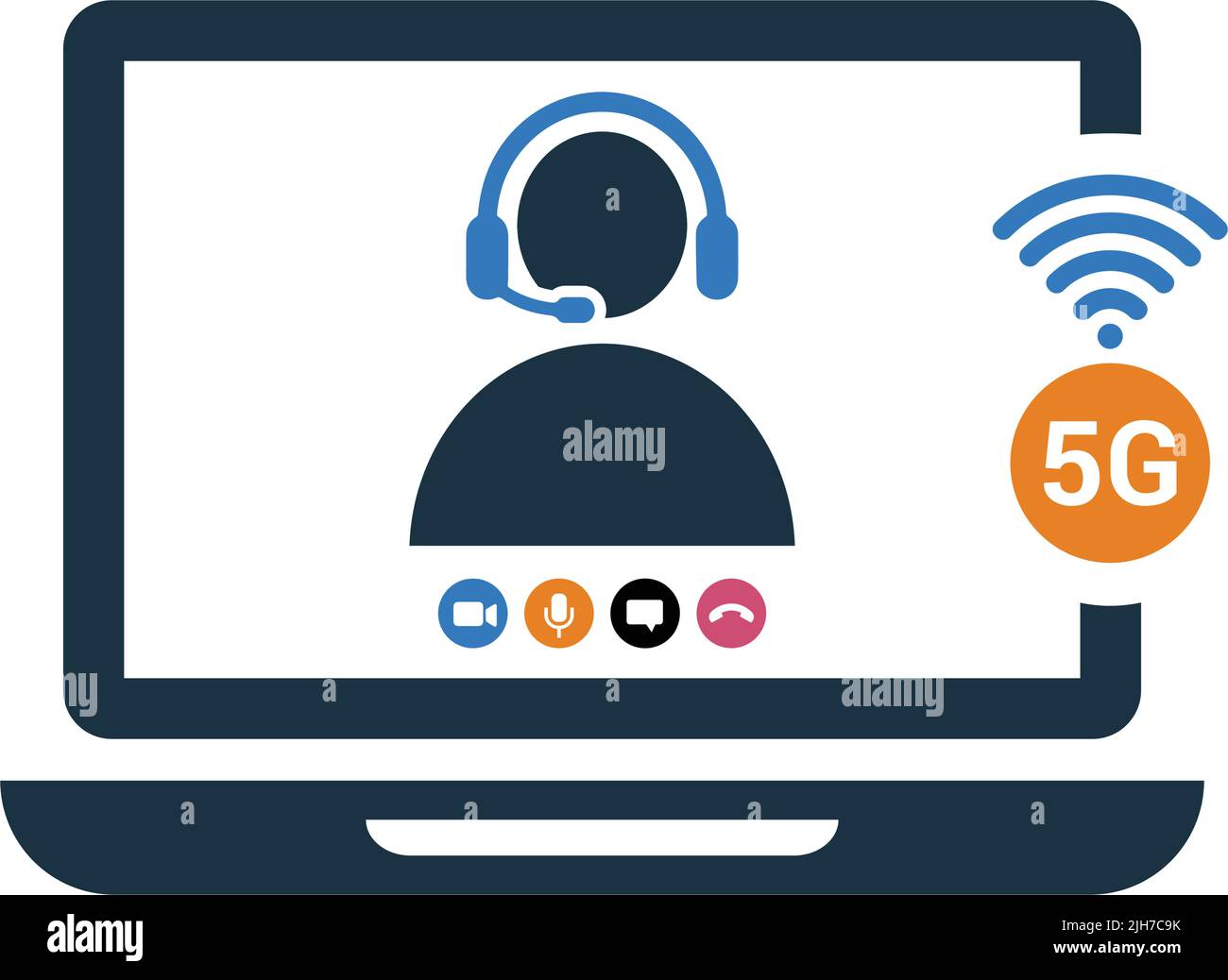 5g connectivity, video calling icon Use for commercial purposes