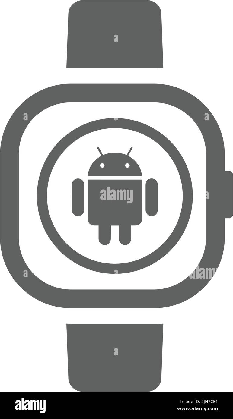 Android, notification, watch icon is isolated on white background. Use ...