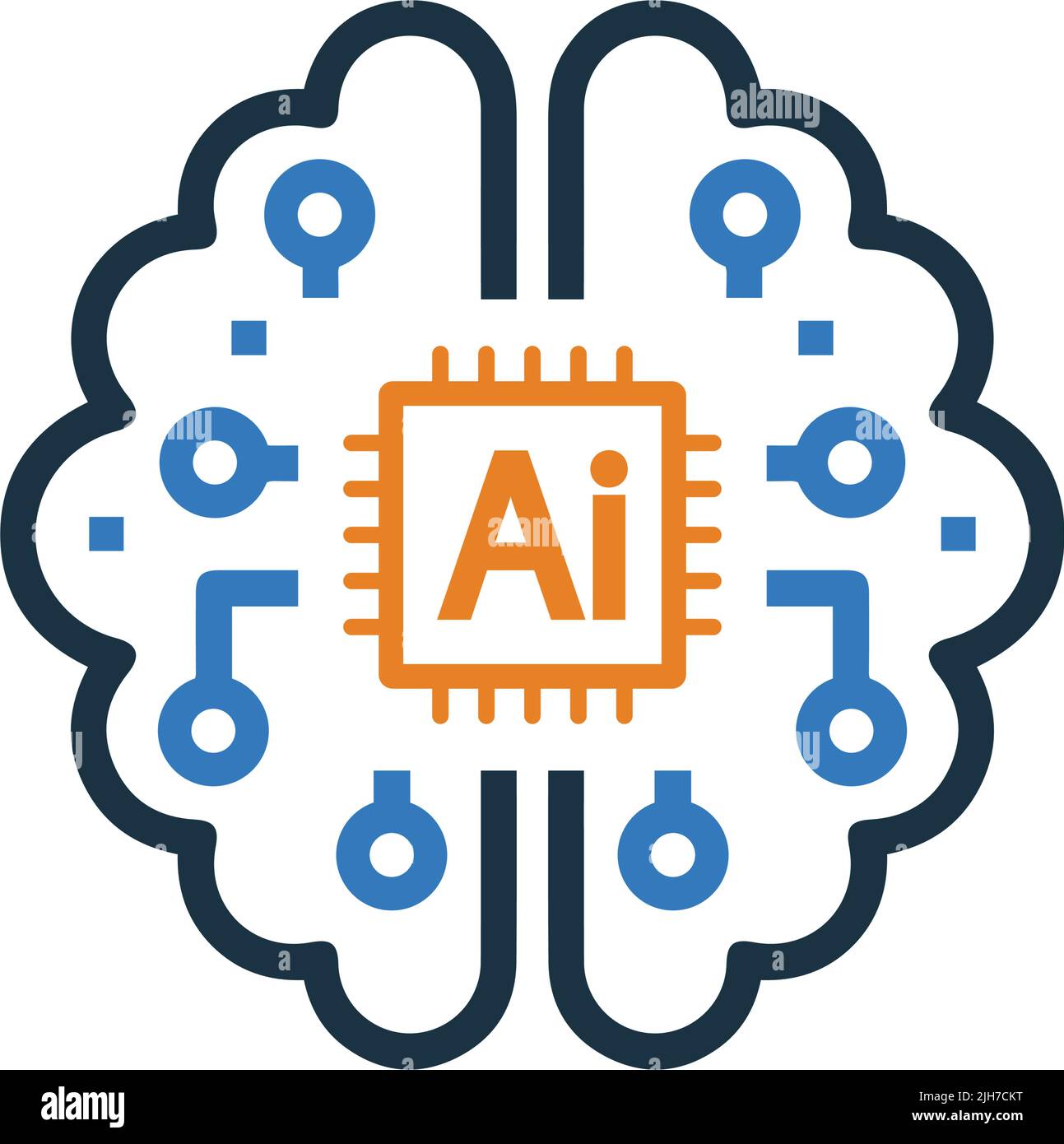 Ai, artificial, brain, chip, intelligence icon - Perfect use for designing and developing websites, printed files and presentations, Promotional Mater Stock Vector