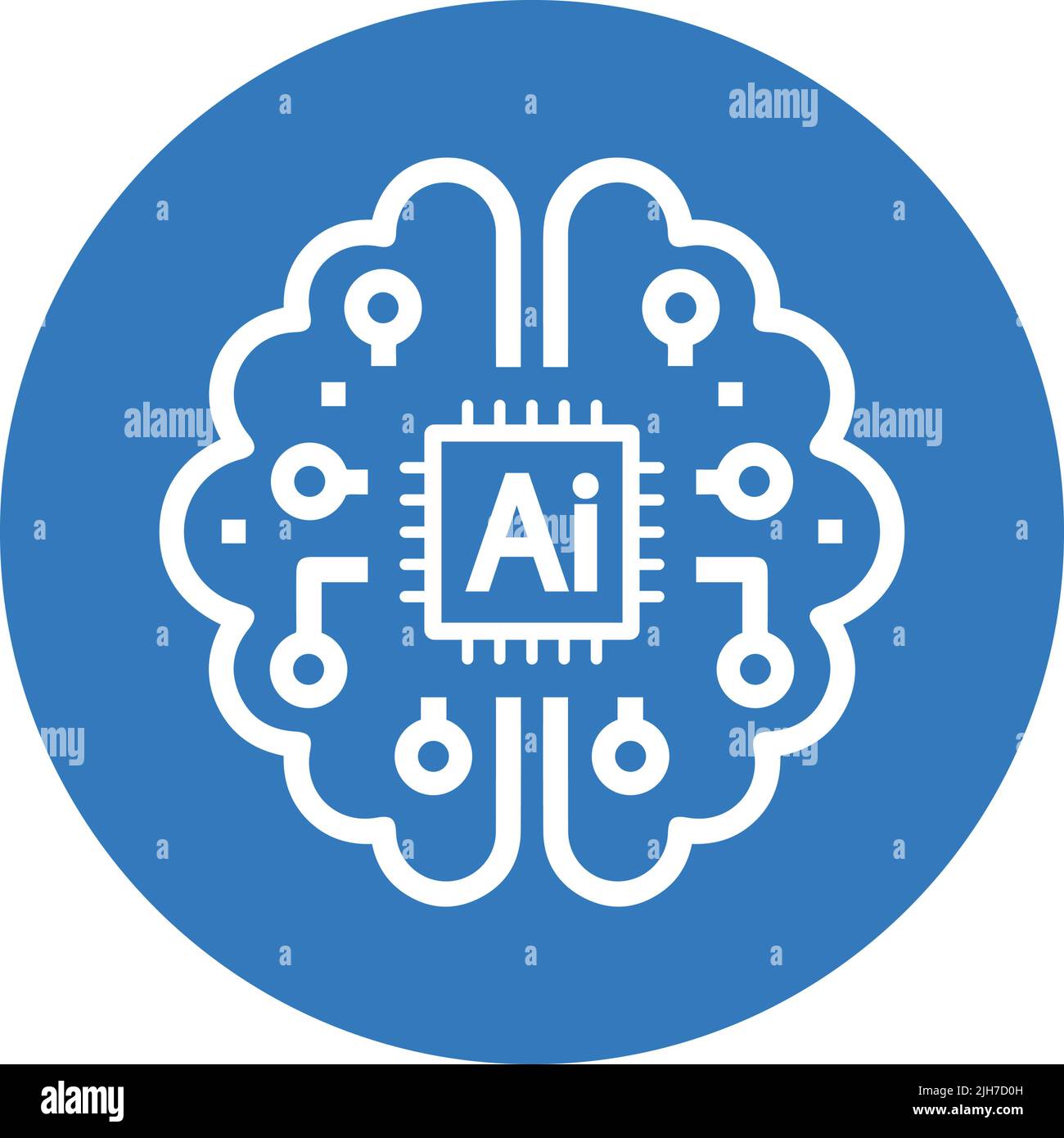 Ai, artificial, brain, chip, intelligence icon - Perfect use for designing and developing websites, printed files and presentations, Promotional Mater Stock Vector