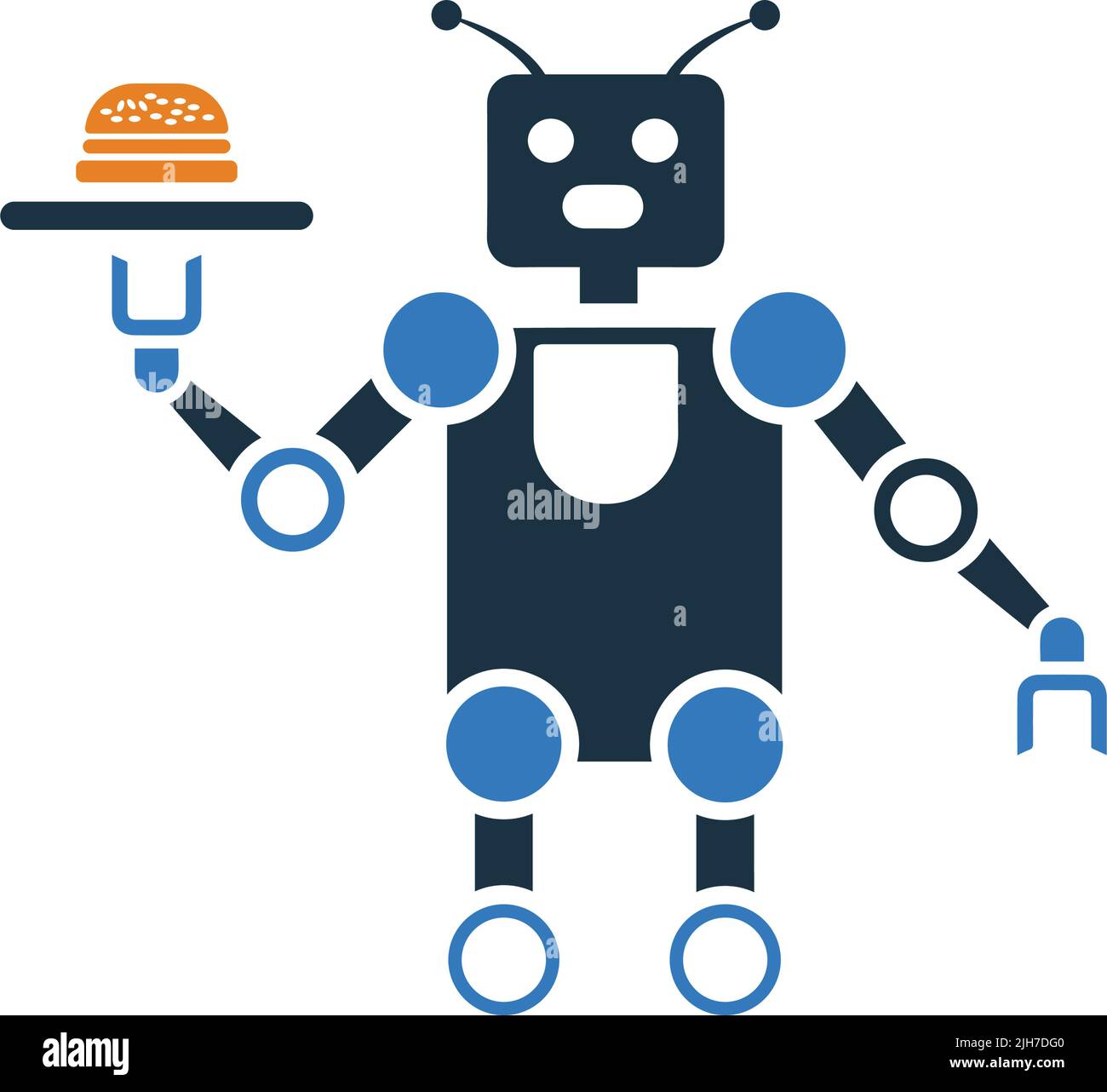 Automation, fast, food, robot icon - Vector EPS file. Perfect use for print media, web, stock images, commercial use or any kind of design project. Stock Vector