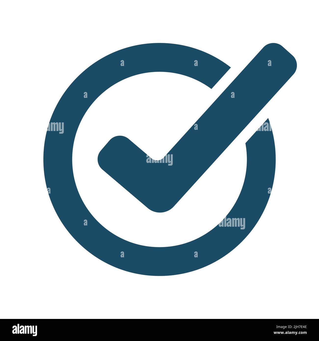 High quality dark blue flat check, tick, mark icon. Pictogram ...